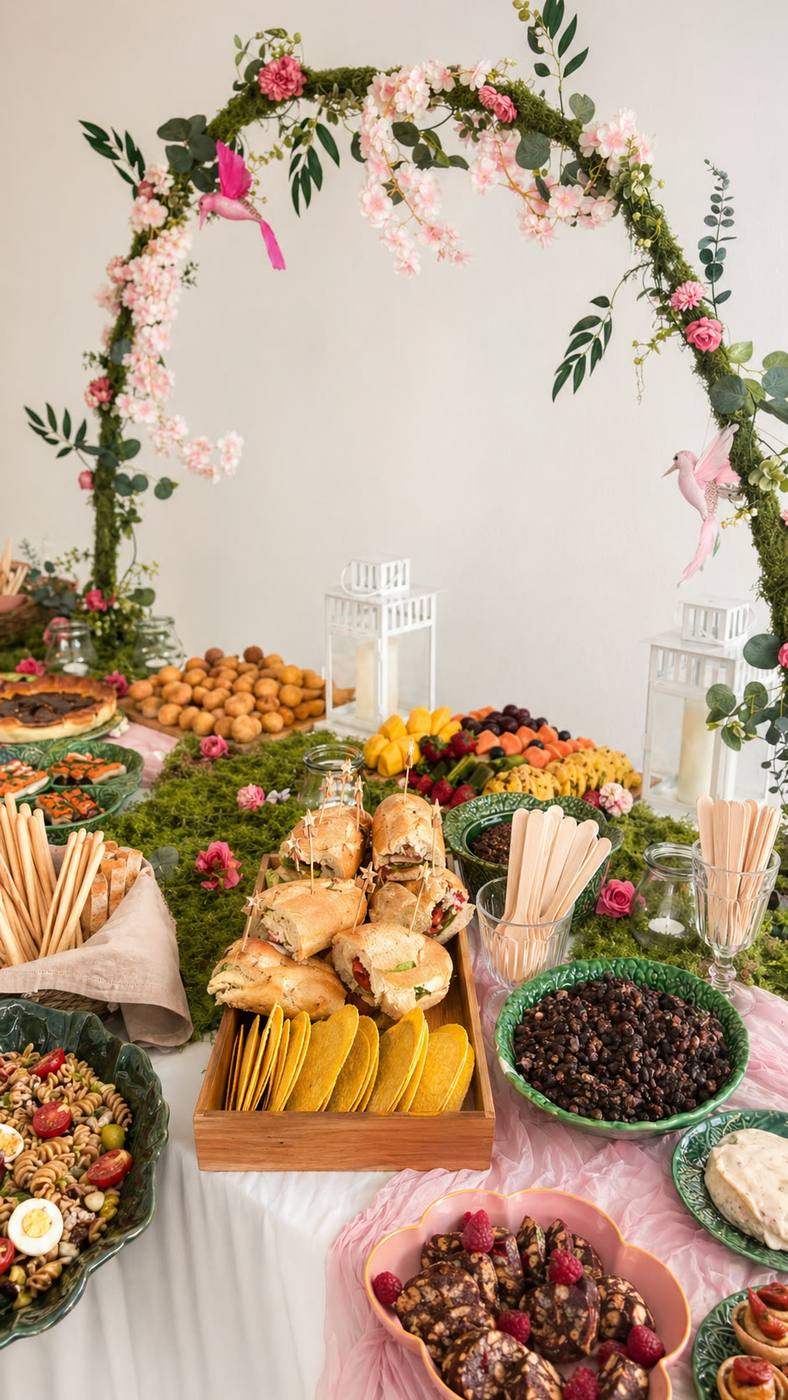 Mesa de evento privado servida com partilha